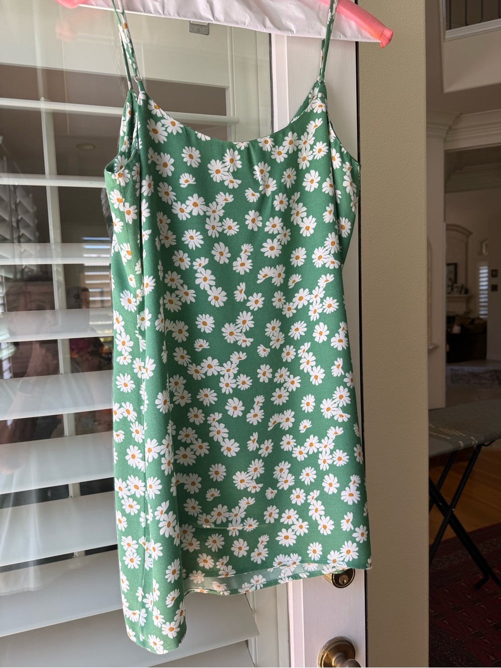 Reformation Green Daisy Slip Mini Dress